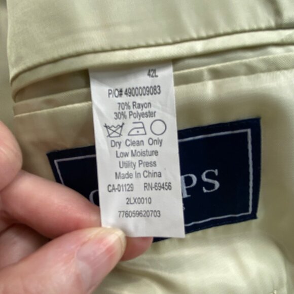 Chaps Blazer Men's 42L Stone Beige NWT Two-Button Closure Preppy Business Casual - Picture 6 of 16